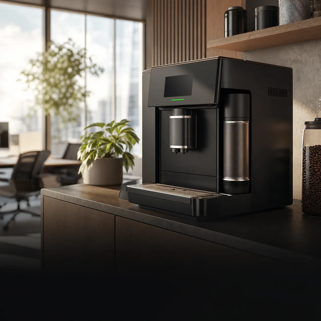 Máquina de café profissional com recursos de eficiência energética